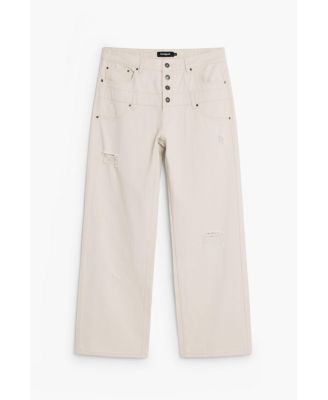 Men's Double-waist ripped pants