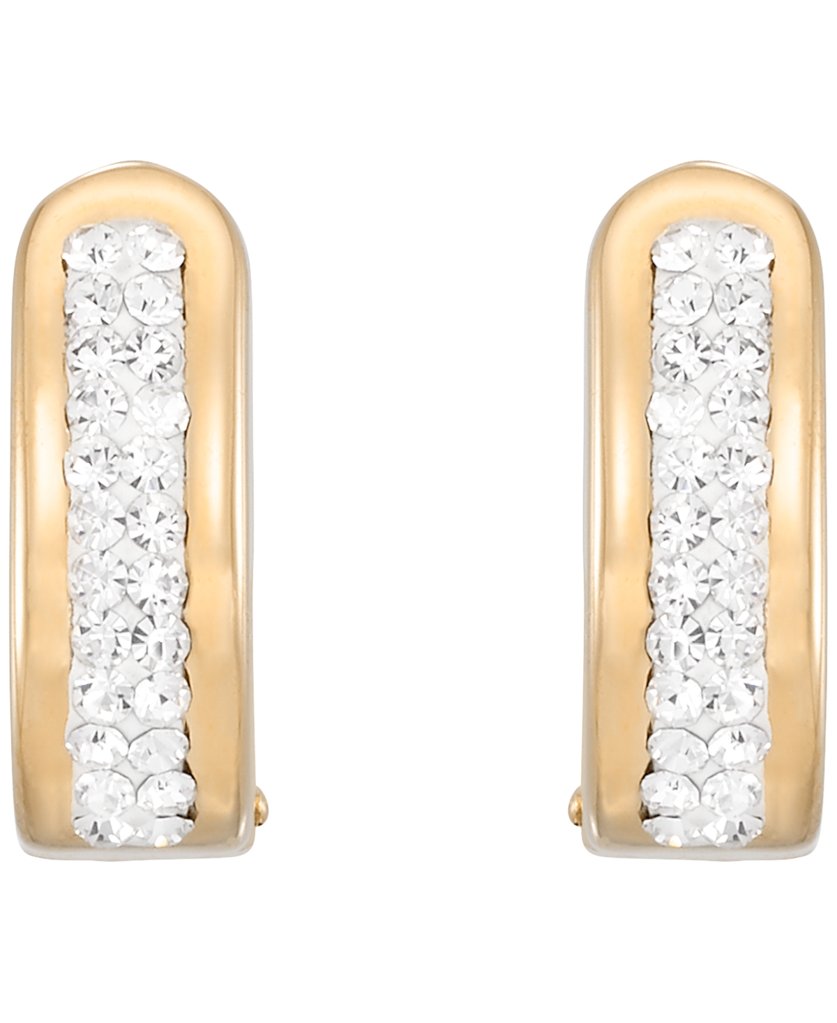 Macy's Polished Crystal Oval Earrings in 14k Yellow Gold Over Sterling Silver