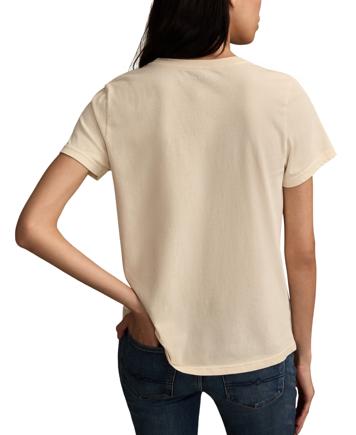 Lucky Brand Women's Cowgirl Card Print Crewneck T-Shirt