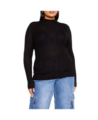 Plus Size Crinkle Knit Sweater
