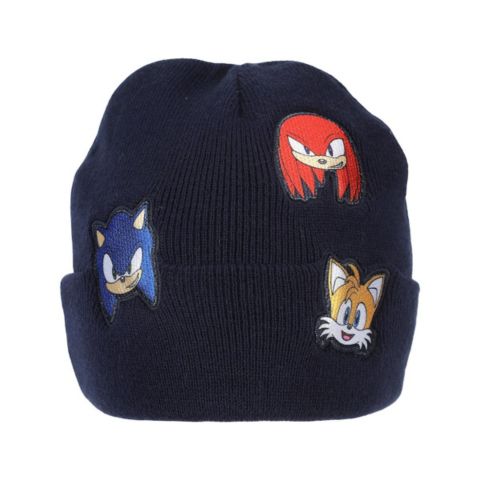 Мужская шапка Sonic The Hedgehog Printed Character Patches Navy Cuff Beanie, цвет: Синий