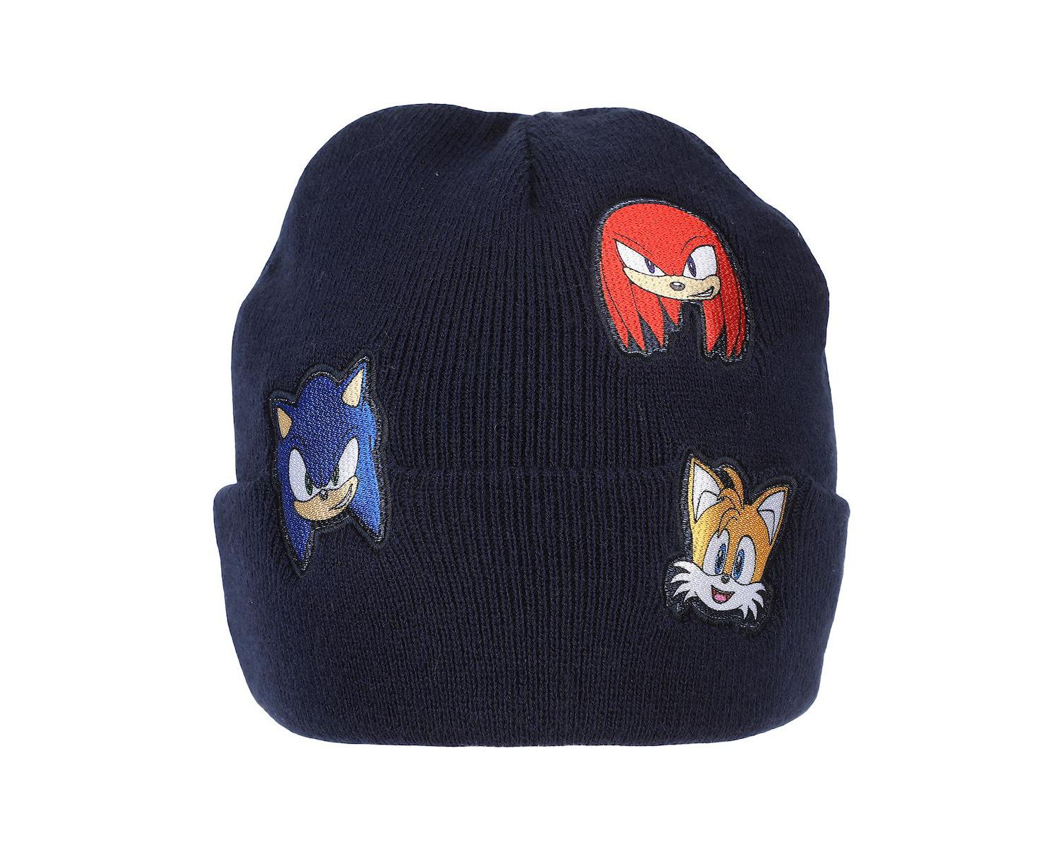 Men's Printed Character Patches Navy Cuff Beanie