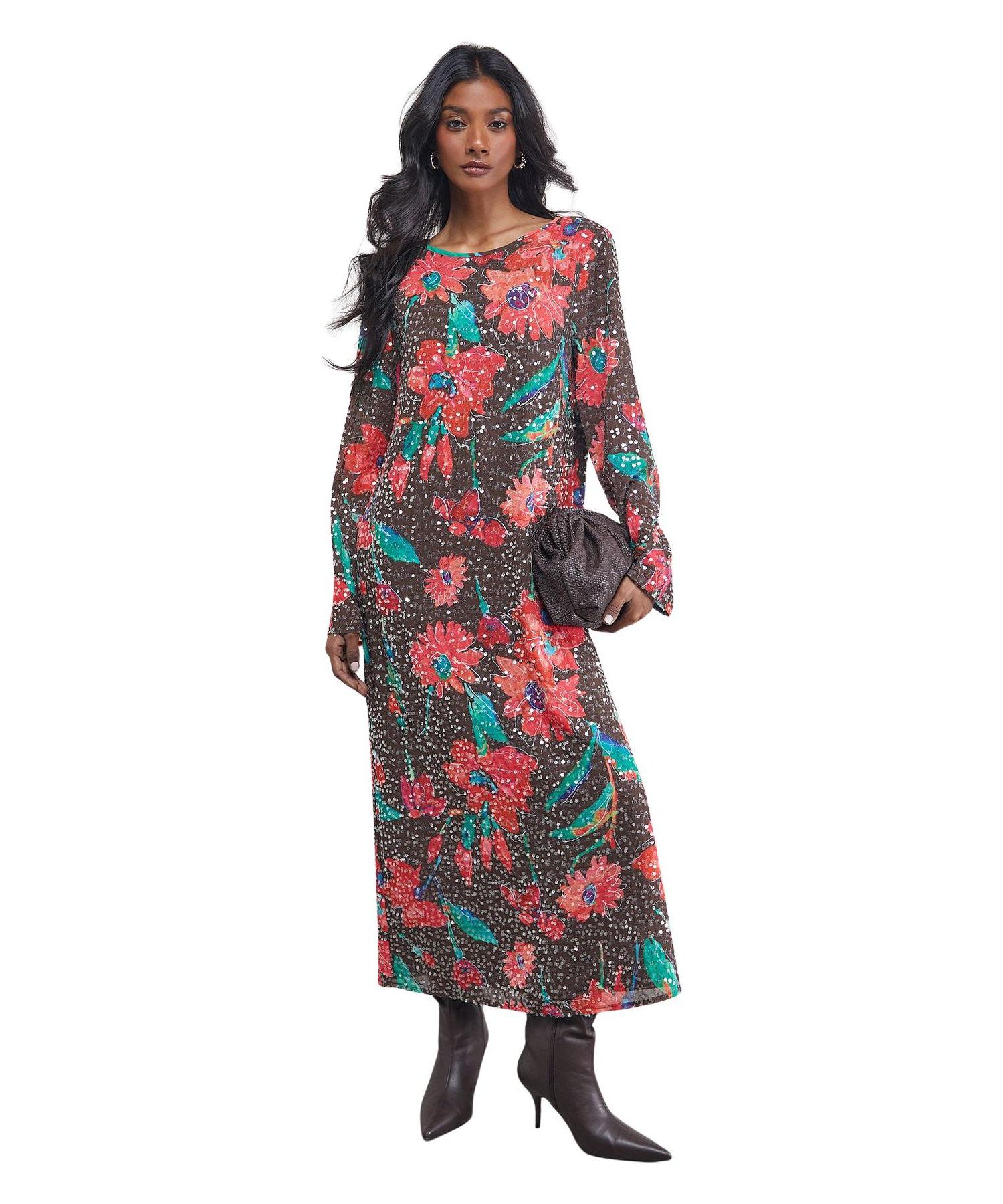 Women's Sequin Column Midi Dress
