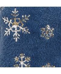 Women's Sequin Snowflake Fluffy Sweater