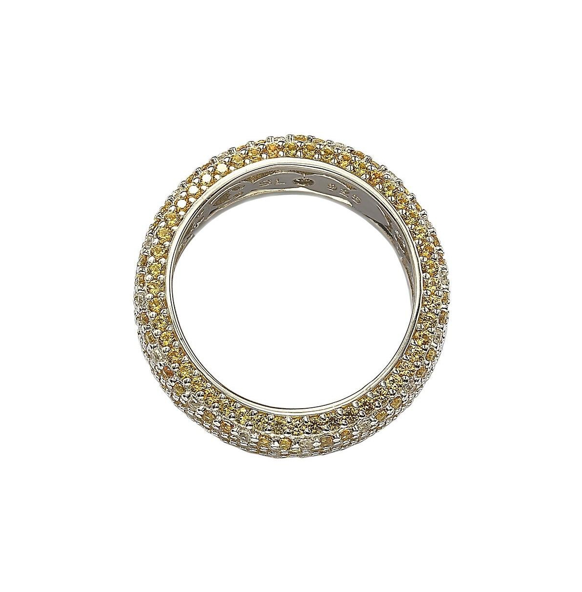 Suzy Levian Sterling Silver Sapphire Pave Eternity Band Ring