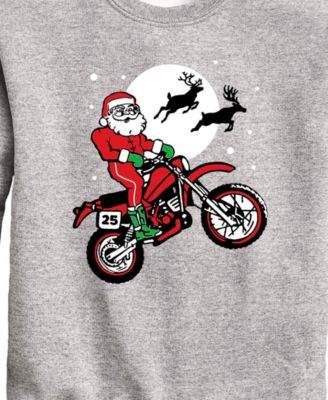 Boys' 8-20 Santa Dirt Bike Christmas Graphic Long-Sleeve Crewneck Sweatshirt