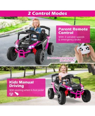 SUGIFT 12V Kids Ride On Car UTV Electric Vehicle with LED Lights Music and Horn
