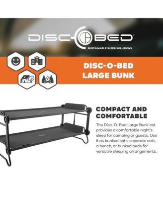 Large Outdoor Convertible 2 Person Portable Camping Bunk Cots, Black