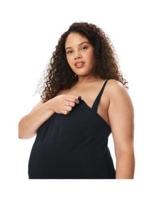 Motherhood Women's Maternity Sleeveless Swing Nursing Cami with Foldover Waistband Pant Sleep Set