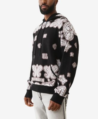 Men's Bandana Print Long-Sleeve Hoodie