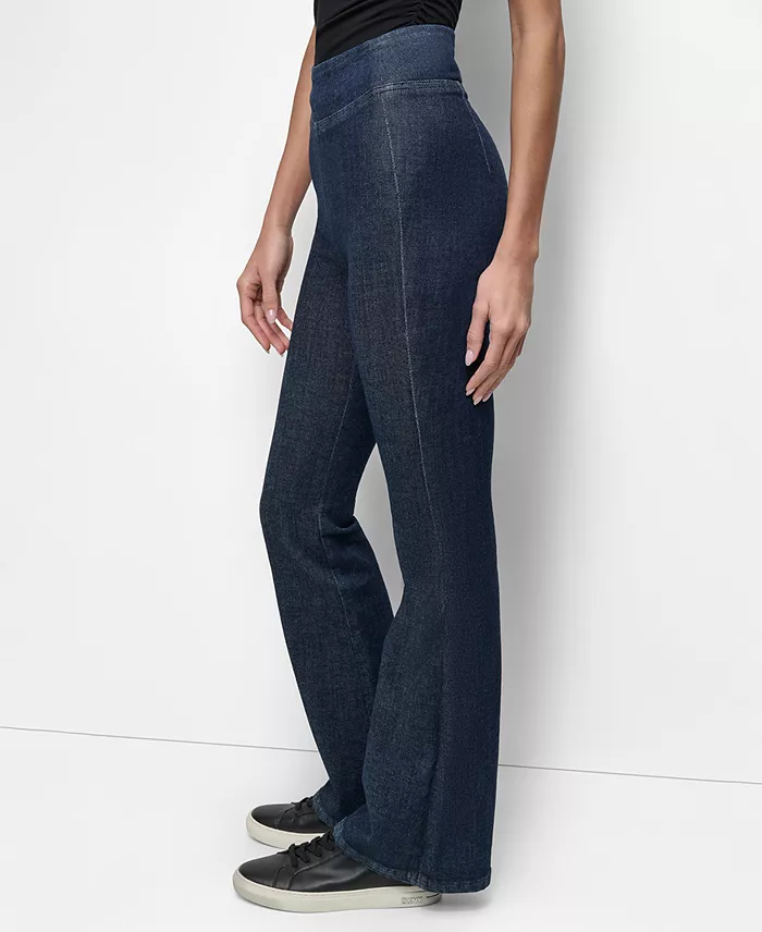Petite High-Rise Flared-Leg Pull-On Jeans - thumbnail 4