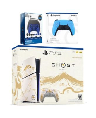 PlayStation 5 Ghost of Yotei Disc Bundle + Extra Controller, Accessory Kit - Starlight Blue