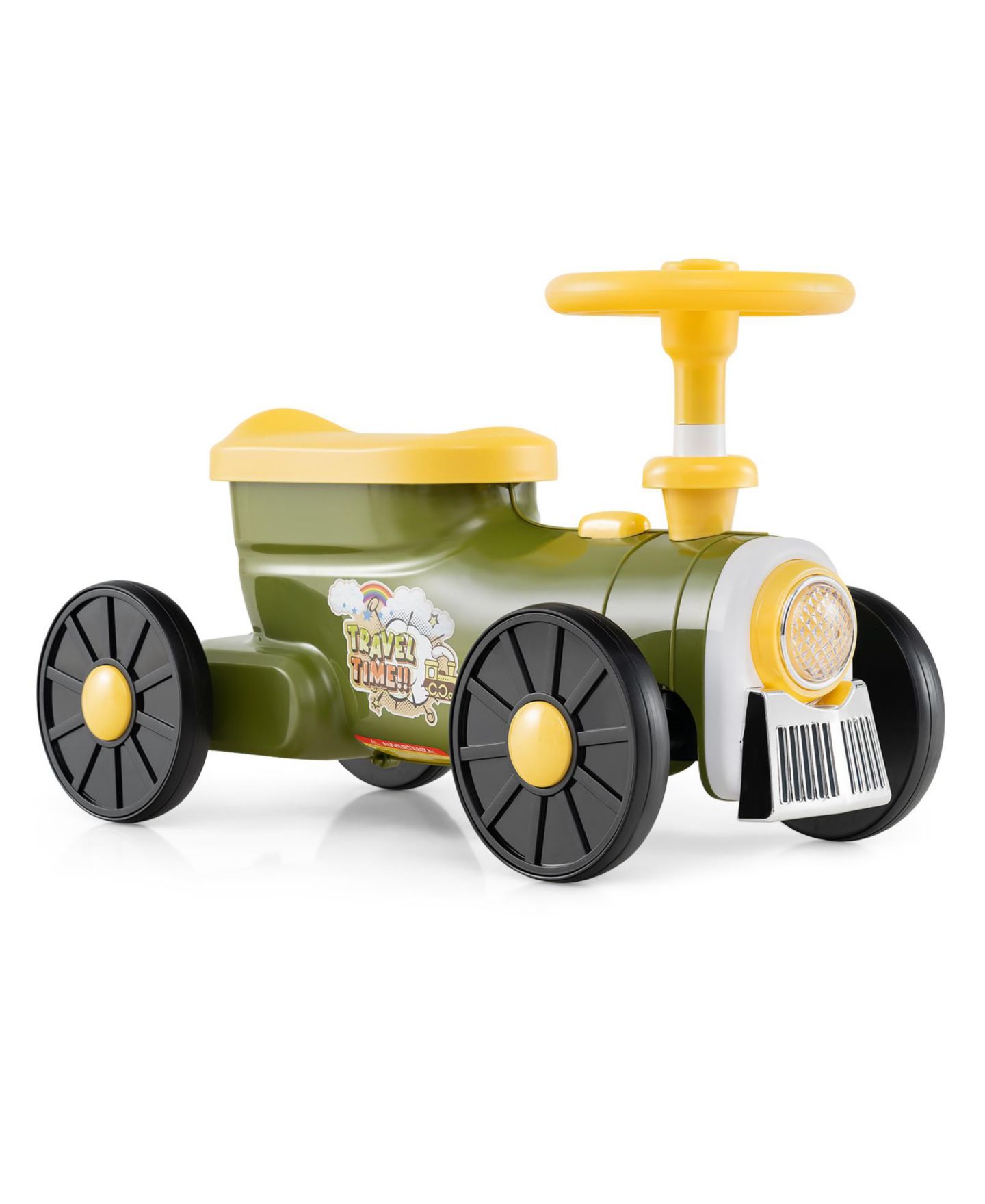 Детская игрушка HONGGE Ride-On Train with Whistle Sound and Under-Seat Storage, Ages 19-36 Months, цвет: Зелёный — фото 1