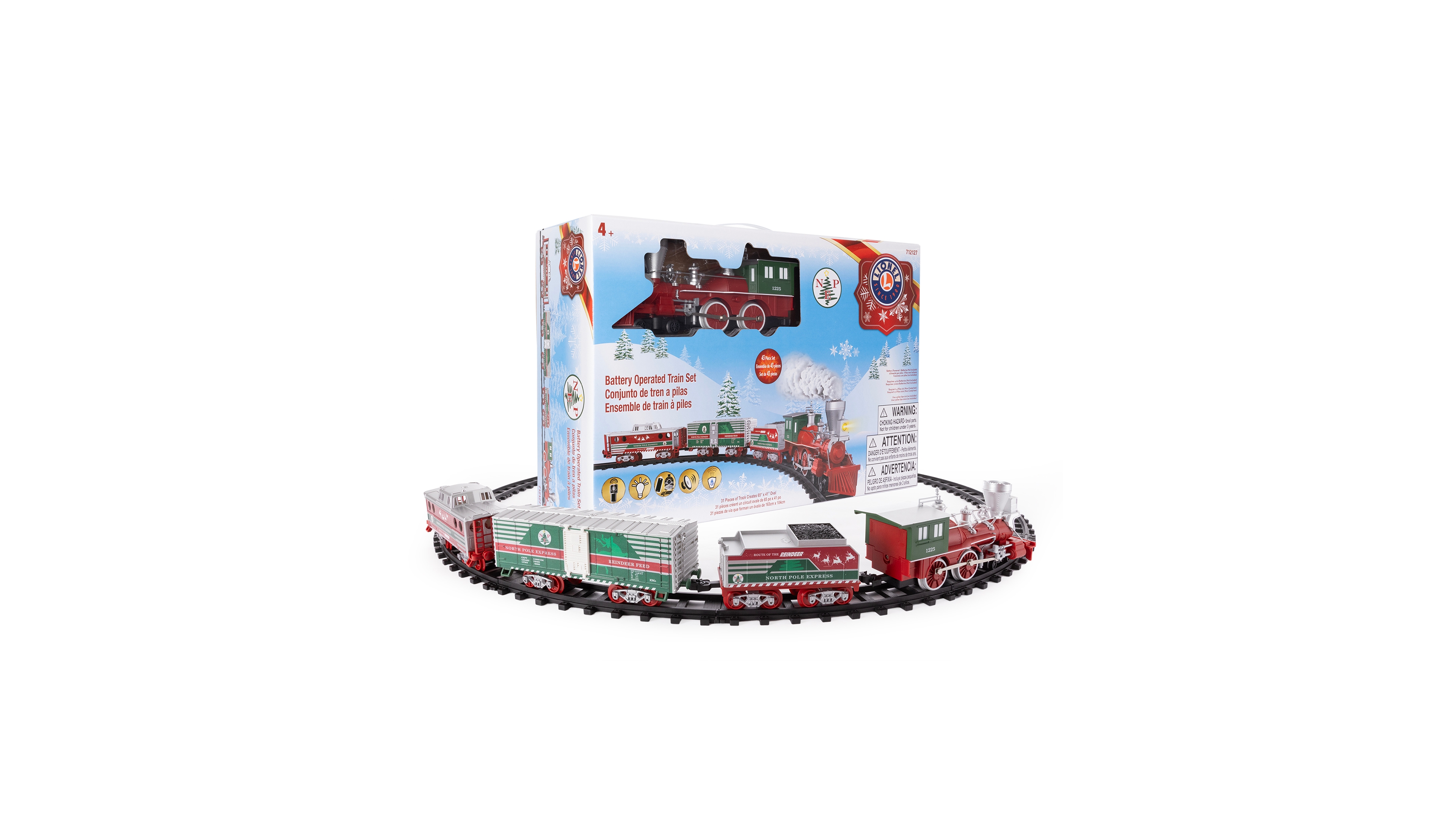 Lionel North Pole Central Battery-Operated O Gauge Toy Train Set