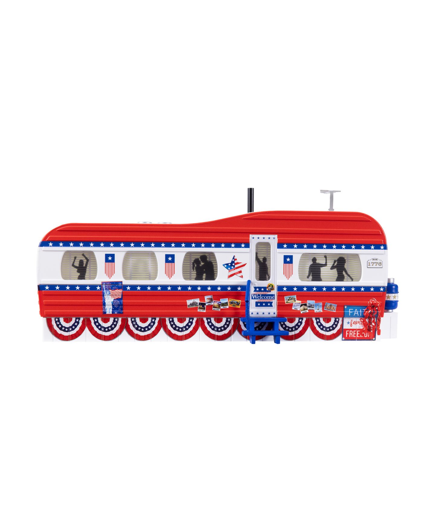 Детская игрушка Lionel O Gauge Patriotic Plug-Expand-Play Illuminated Mobile Home Trailer — фото 3