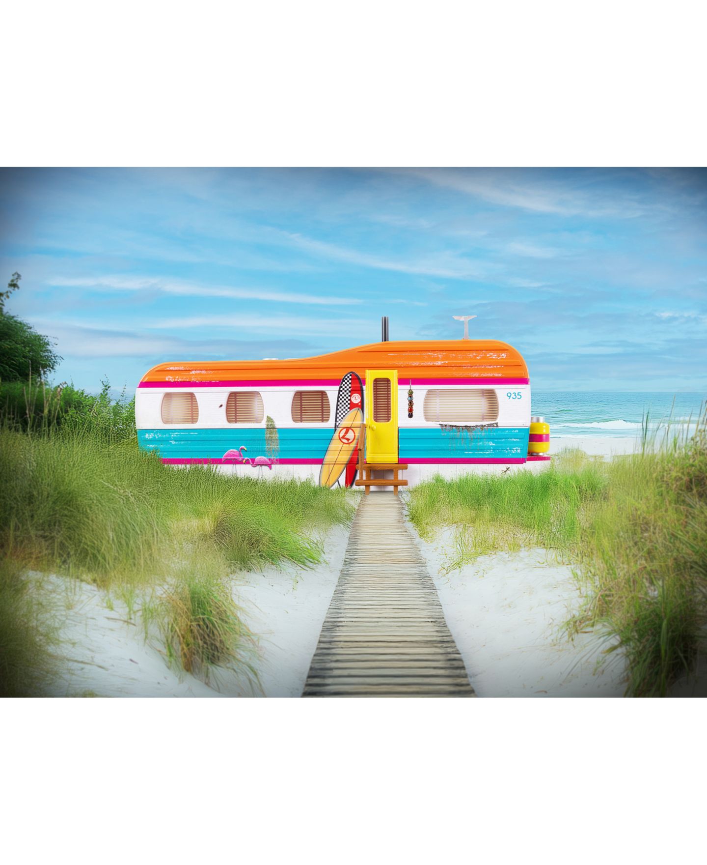 Детская игрушка Lionel O Gauge Beachside Plug-Expand-Play LED-Illuminated Mobile Home Trailer — фото 4