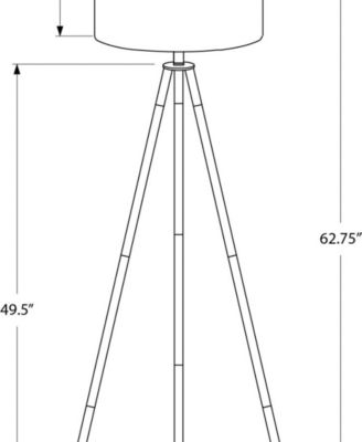 Lighting 63" Metal Tripod Floor Lamp