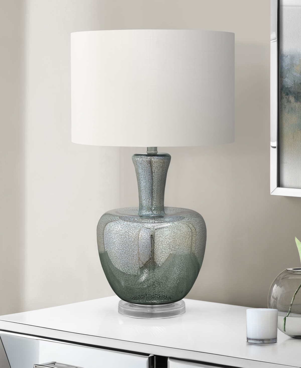 Monarch Specialties Lighting 26" Glass Table Lamp