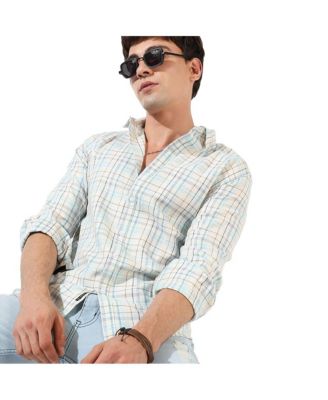 Men's Multicolour Checkered Regular Fit Casual Shirt