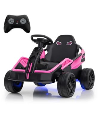 12V Electric Ride-On UTV Car with Remote Control, Music, and Lights for Big Kids - Pink