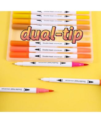 48 Colors Markers for Coloring Books, Dual Tip Water Based Art Coloring Markers Set for Drawing, Painting, Fine Tip and Brush Tip Brush Pens