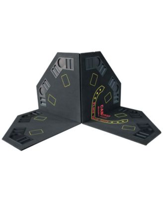 Folding Octagon Poker Tabletop with Cup Holders & Chip Racks for 8 Players