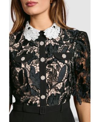 Women's Lace Short-Sleeve Jumpsuit