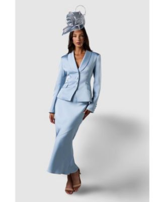 Women's Satin Detail Fitted Skirt