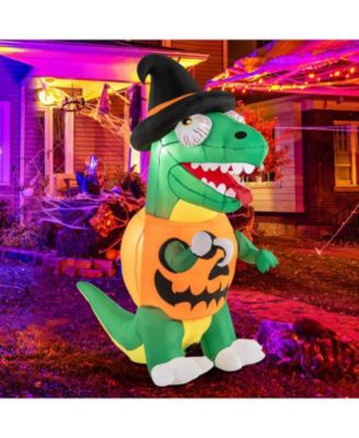 Blow up Inflatable Pumpkin Dinosaur Yard Decoration with Built-in LED Lights