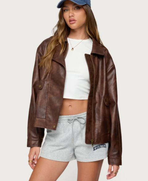 Женские куртки Edikted Ardella Oversized Faux Leather Jacket