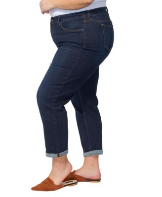 Women's Denim Mid Rise Boyfriend rolled in 25.5" inseam