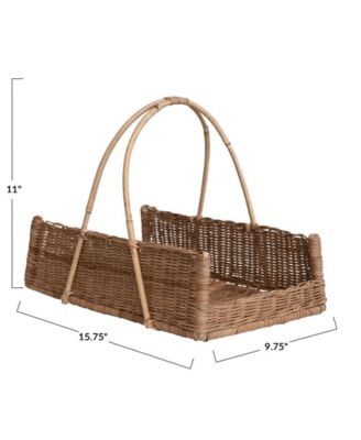 Decorative Handwoven Rattan Hanging Basket, Brown