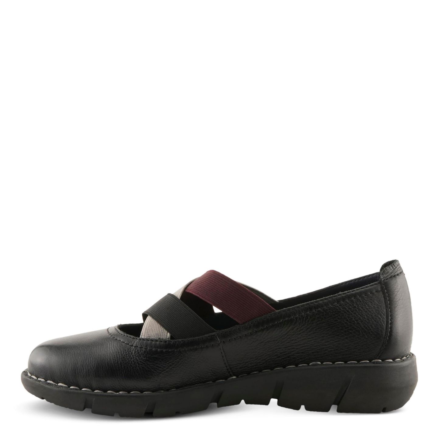 Женские сандалии Spring Step Comfortable Pebbled Leather Slip-On Wedge Shoes with Elastic Straps & Removable Outsole, цвет: Чёрный разноцветный — фото 4