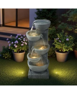 Outdoor 5-Tier Bowl-Shaped Water Fountain for Garden or Patio