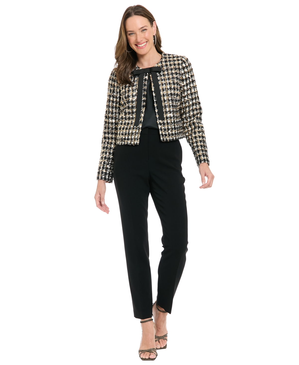 Muse Women's Round Neck Bow-Detail Jacket