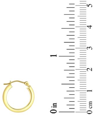 Wedding Band Polished Hoop Earrings in 18k Yellow Gold