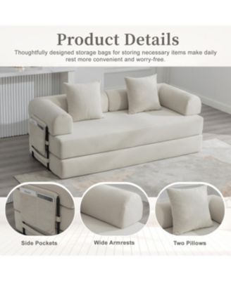 Foldable & Compressible Sofa with Metal Frame for Small Spaces