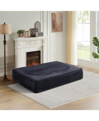 Streamdale Folding corduroy sofa bed, double sofa for living rooms, offices (dark gray)