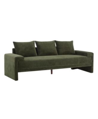 Streamdale Algora 84.5 in. 3 Seater Modern Upholstered Velvet Sofa, Moss Green
