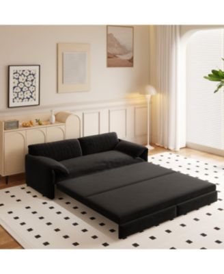 Streamdale 66" Queen Pull Out Sofa Bed with Storage, 3-in-1 Convertible Loveseat Bed