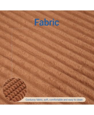 Orange Corduroy Loveseat Sofa Bed with Memory Foam - No Assembly, Convertible (Orange)