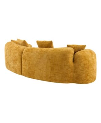 Streamdale Yellow Curved Compressed Sofa - Nordic Design for Living Room