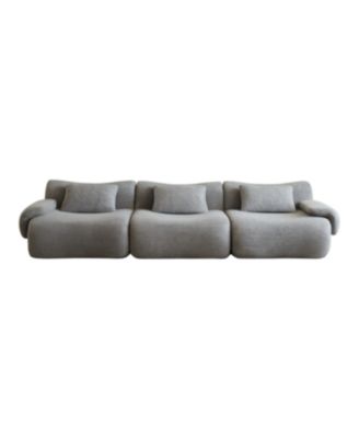 Modular Sectional Sofa, Modern Minimalist Couch, Comfy, Space-Efficient, Light Gray