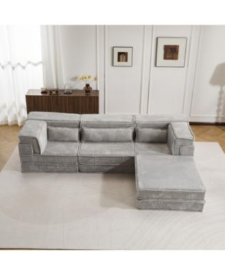 Compression Sofa, Convertible Floor Sofa Bed, Modular Sectional Sofa, 3 Seater
