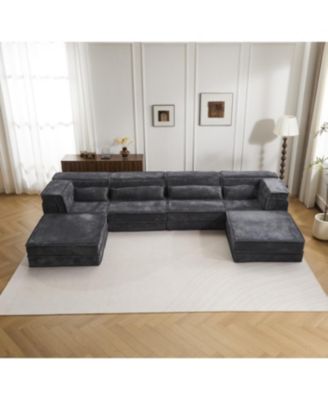 Streamdale Compression Sofa, Convertible Floor Sofa Bed, Modular Sectional, 4 Seater