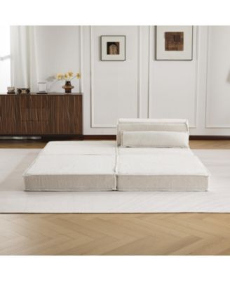 Streamdale Compression Sofa, Convertible Floor Sofa Bed, White