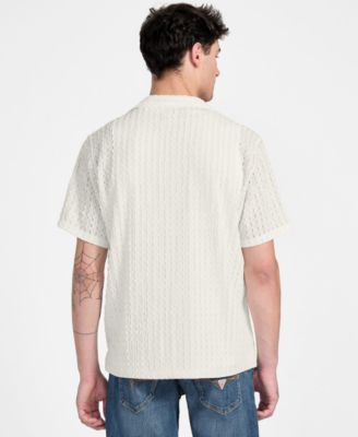 Men's Liam Regular-Fit Open-Knit Jacquard Button-Down Shirt