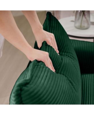 Streamdale Oversized Modular Corduroy Sofa with Portable Ottoman, Green