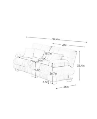 Streamdale Cloud Couch 2 Seater Sofa, Chenille Light Coffee