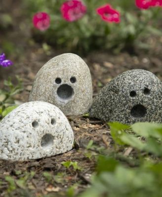 Garden Ghosts Hand-Carved Stone Figurines, Set of 3
